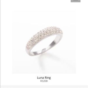 Touchstone “Luna” Ring Rhodium Plating Swarovski